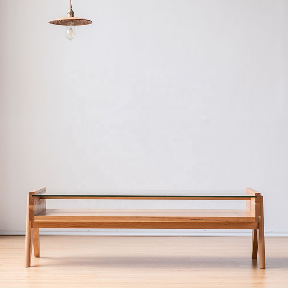Wholesale Funiture Design Modern Glass Table Wooden Style sets Tea Table Living Room Coffee Tables