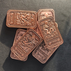 Barra Rectangular de Cobre de Alta Pureza 999 de 1 Oz, Diseño Nuevo, Estampada, Artículo Coleccionable de Arte Metálico - Product Image 6