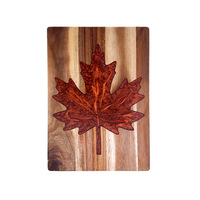 Houten snijplank op maat gemaakt, palissanderhouten snijplank met esdoornblad design, dubbelzijdig, draagbaar, geschikt voor fruit.