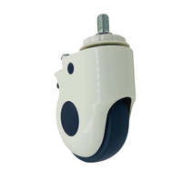 Roue pivotante médicale silencieuse en TPR, blanche, 2 pouces, roulement en nylon/PU de qualité médicale, haute capacité de charge pour lit de patient et usage en cuisine