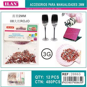 Strass Ilan in resina rossa da 2 mm, accessori per artigianato e creazione di gioielli fai da te - Product Image 1