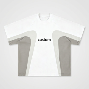 Camiseta Personalizada de Manga Raglán Extra Grande para Hombre, Cuello Redondo, Tejido de Algodón, Logotipo Estampado, Ribete en Contraste, Estilo Minimalista - Product Image 2