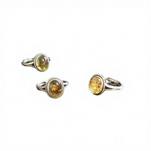 Anillos de Plata de Ley 925 con Corte Brillante Redondo, Rodio, Diseño Geométrico Exquisito, Anillos de Dedo Color Ámbar Deslumbrantes, Joyería Bohemia - Product Image 4