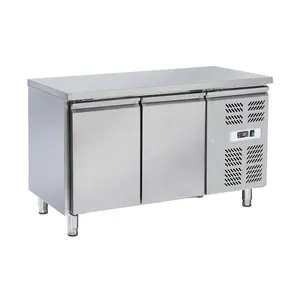 Refrigerador de cocina de acero inoxidable, encimera de refrigeración profesional debajo de la nevera