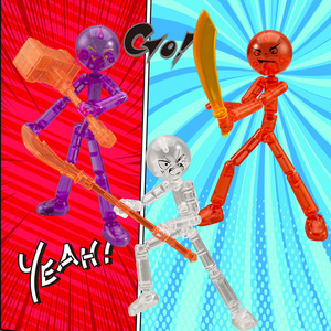 ตุ๊กตาต่อสู้แบบข้อต่อขยับได้ รุ่น Rage Stick Figure ของตกแต่งสำหรับวัยรุ่นอายุ 7-14 ปี ของเล่นตกแต่งสำหรับทุกเพศ - Product Image 3