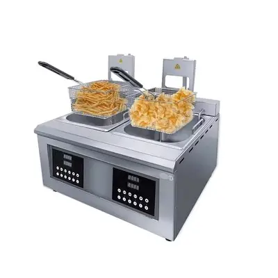 Friggitrice plug-in da banco in acciaio inox da 14L con cestello friggitrice elettromeccanica di pollo fritto