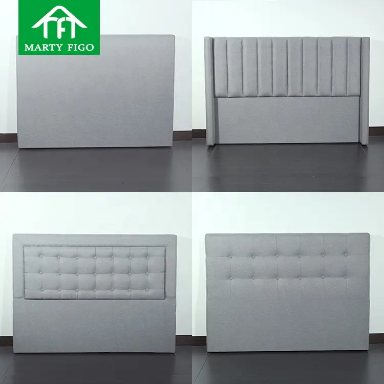 Manufacturer Customize Bedroom Upholstered Padded Fabric Hotel Mdf Divan Bed Base Frame Headboard Panel Solid Wood Bed Headboard