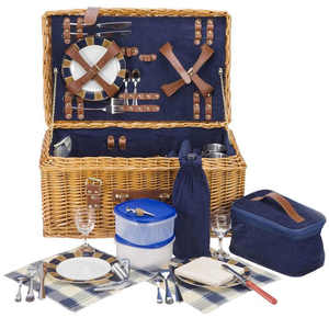 Cestas de Picnic de Mimbre Ecológicas y Económicas al por Mayor, con Logotipo Personalizado, Color Personalizado, Almacenamiento Multifuncional para 4 Personas, Estilo Moderno - Product Image 1