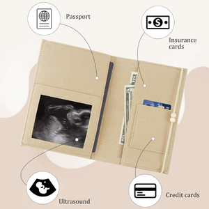 <span class=keywords><strong>Portadocumentos</strong></span> de tendencia de <span class=keywords><strong>bebé</strong></span> alemán Beige Mutterpass organizador fieltro madre personalizar pasaporte cubierta con llaveros - Product Image 2