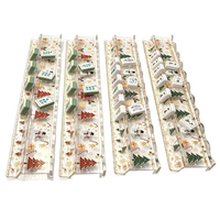 Support de Mahjong de Noël en Acrylique de Luxe et Bâton de Poussée avec Pieds Pliants, Paillettes Dorées pour Jeux de Table Transfrontaliers