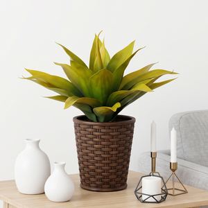 Plante artificielle Agave Rosette, feuilles vertes en <span class=keywords><strong>pot</strong></span> pour la décoration de table intérieure - Product Image 1