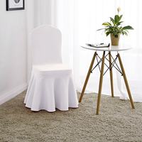Prêt à expédier – Housse de chaise en spandex 25 couleurs, type jupe, avec couche d'air épaissie, protection de siège extensible pour mariages, hôtels et banquets