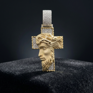 Brilliant Cut Moissanite <b>Cross</b> Jesus Christian Pendant Hip-hop Style Sterling Silver Necklace Rhodium Plated GRA Certified Party - Product Image 1