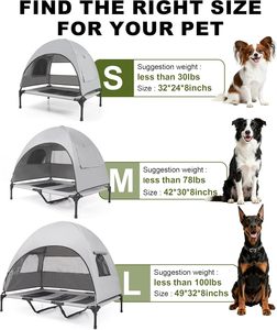 Outdoor Elevated Dog Bed with Canopy Cooling Summer Removable Shade Foldable Portable <strong>Cot</strong> for <strong>Small</strong> Dogs Travel Camping - Product Image 6