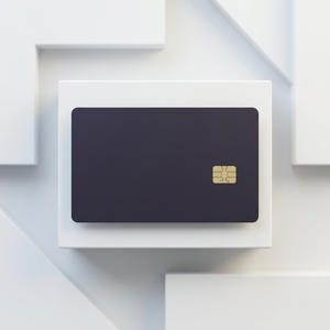 CLF Carte à puce NFC double interface en métal noir mat 4442 avec fente pour carte, paiement sans contact, étanche et bande magnétique HICO - Product Image 1