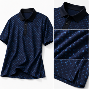 Polo de Golf Azul Marino Premium Personalizado para Hombre, Microperforado, de Alto Rendimiento, Absorbente de Humedad, Marca Privada, Ropa Corporativa OEM - Product Image 3