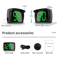2026 Y03 GPS HUD Affichage Tête Haute USB Compteur de Vitesse Numérique Prise en Charge KM/MPH Électronique Automobile Universelle Compatible Toutes Voitures