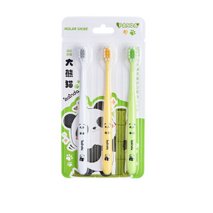 Cepillo de Dientes de Cerdas Suaves para Adultos, Serie Panda, Paquete de 3, Cerdas de Nailon, Uso Doméstico - Product Image 2