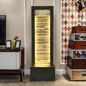 Fuente de Pared de Agua Moderna y Sencilla de Fibra de Vidrio, Impermeable, Adornos de Cortina de Agua, Decoración para Sala de Estar, Oficina Interior - Product Image 1