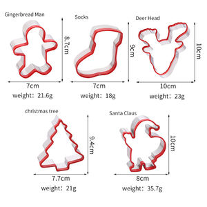 Christmas Eco-Friendly Stainless Steel Cookie Cutter Mold 6-<strong>Piece</strong> Oven Safe Dishwasher Safe DIY <strong>Gingerbread</strong> Man &amp; Snowflake - Product Image 1