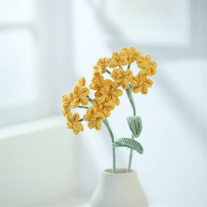 हस्तनिर्मित पोटेड बुनाई फूल सुंदर भूल-मुझे नहीं-क्रॉकेट होम ऑफिस कार सजावट - Product Image 6