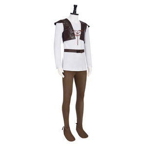Disfraz <span class=keywords><strong>de</strong></span> Cazador para Hombre, Estilo Retro Renacentista, Chaleco <span class=keywords><strong>de</strong></span> Cuero Sintético, Camisa <span class=keywords><strong>de</strong></span> Manga Larga, Pantalones, Cinturón, Cubrecalzados, Conjunto Completo - Product Image 2