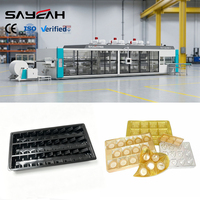 Machine de thermoformage plastique entièrement automatique à 4 stations pour la fabrication de barquettes à chocolat en PP/PET avec empilage automatique
