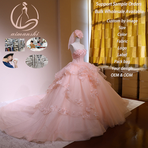 <span class=keywords><strong>Robe</strong></span> de mariée corset rose poudré, coupe cœur, en tulle floral 3D, ligne A, longueur ras du sol, pour mère de la mariée, grandes tailles, sur mesure, vente en gros - Product Image 2