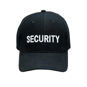 High Quality Embroidery Logo Baseball Cap Black Security Hat Black Security Hat Cap