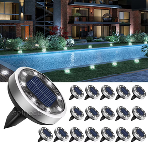 Lumière de chaussée <span class=keywords><strong>solaire</strong></span> IP65 étanche Yard Solar Power 8 Led 10Led Light Lamp Patio Lawn Decor Solar LED Garden Disk Ground Light - Product Image 1