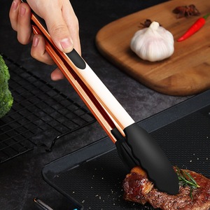 Juego de Pinzas de Cocina de Acero Inoxidable con Puntas de Silicona, Pinzas para <span class=keywords><strong>Barbacoa</strong></span> con Bloqueo, Pinzas para Servir Alimentos, <span class=keywords><strong>Utensilios</strong></span> para Asar - Product Image 1