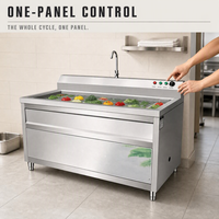 Lave-légumes et fruits électrique en acier inoxydable avec une capacité de 100 kg/h et circulation d'eau intelligente