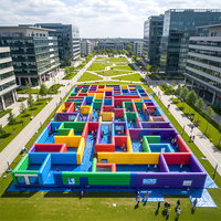 Jeux sportifs géants de labyrinthe d'équipe, labyrinthe gonflable, arène de jeu de labyrinthe gonflable pour enfants et adultes