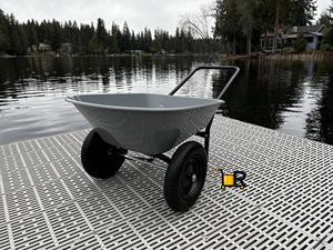 Brouette durable à deux roues en poly 5 pieds cubes avec roues pneumatiques Assemblage facile Gris/noir-Matériau en acier et métal - Product Image 4