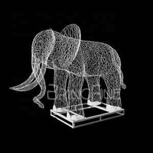 Escultura de elefante hueca grande de acero inoxidable, estatua de Animal de Metal para decoración de jardín - Product Image 4