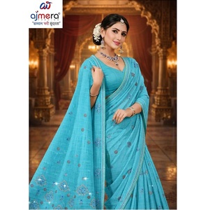Sari en coton Ajmera imprimé, élégant et traditionnel, doux, stylé, ethnique, pour les fêtes, séchage rapide, collection pour femmes - Product Image 1