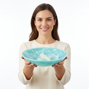 Handmade Polished Resin Customized Pattern Modern Luxury Serving Plate Eco-Friendly Food Grade Dishwasher Safe Party <b>Dinnerware</b> - Product Image 1