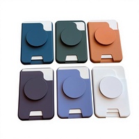 Étui de téléphone en PU magnétique avec support intégré et porte-cartes, transparent, anti-chute, compatible avec 16 17 Pro Max