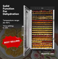 Fabrieksleverancier Groothandel 20 Trays Voedseldroogmachine Leverancier Fruit Groenten Gedroogd Vlees Dehydrator Voedseldehydrator