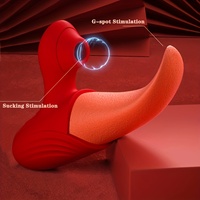 3-in-1 Lebensechter Realistischer Zungenleck Vibrator G-Punkt Brustwarzen Doppelstimulator Saugvibratoren Erotisches Spielzeug für Frauen