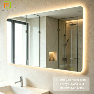 Mueble de Baño Flotante Comercial para Hotel con Doble Lavabo, Mueble de Pared con Lavabo de Piedra Sinterizada para Proyectos de Villas y Apartamentos - Product Image 3
