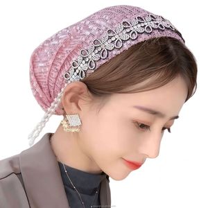 New headscarf woven chemo cap, African Muslim women's headscarf, eco-friendly breathable sequin fabric, all-season hat - Product Image 3
