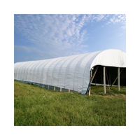 Serre avicole compacte et économique pour l'élevage de poulets avec film PE, isolation thermique, protection contre la pluie, montage facile