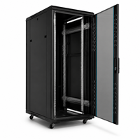 Armoire serveur de centre de données 22U 1200x600x600mm, rack réseau sur pied avec porte vitrée verrouillable et plateau pour ventilateurs