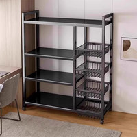Chariot utilitaire à 4 niveaux avec tiroirs coulissants, pour la maison, la chambre, l'auberge, le dortoir, avec roulettes mobiles, accessoires modernes et pratiques, 90 cm