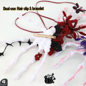 Halloween Skeleton Hand DIY Pipe Cleaner Kit Handmade Spider Lily Bracelet Hair <b>Clip</b> Chenille Stem Craft Material Pack - Product Image 3