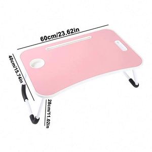 Escritorio de ordenador portátil plegable para el hogar para cama y sofá bandeja de cama para ordenador portátil Escritorio de regazo portátil para estudio y lectura mesa de bandeja superior de cama - Product Image 5