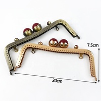 Deepeel XP038 20*7.5cm sac poignée décorative bricolage à la main couture portefeuille cadre alliage perle baiser fermoir sac à main sac à main cadre