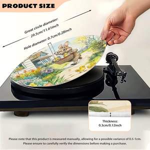12 "印刷滑り止めブランク染料昇華カスタムスリップマットラウンドフェルトターンテーブルスリップマットビニールディスクレコードプレーヤー用 - Product Image 3