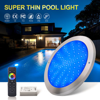 Lampe LED pour piscine Lanwol 280MM RGB 18W DC12V IP68 316SS à montage mural, télécommande, garantie 2 ans, piscine, spa